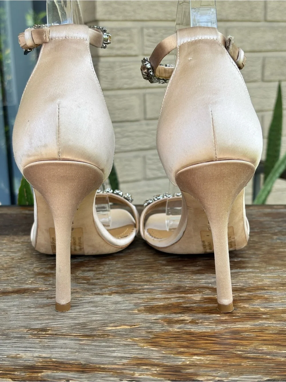 Tory Burch Penelope 100mm Crystal Embellished Ankle Strap Stiletto Sandals Champ